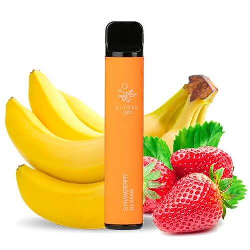 Elf Bar 1500 затяжек клубника банан Elf Bar 1500 затяжек клубника банан