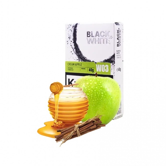 9852-800x800product_popup Табак Black&White Cream apple (Яблоко, мёд, корица, 40 г)