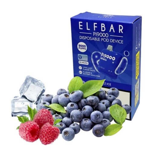 Elf Bar Pi9000 Blue razz ice (Блю Разз Айс) Одноразовый POD