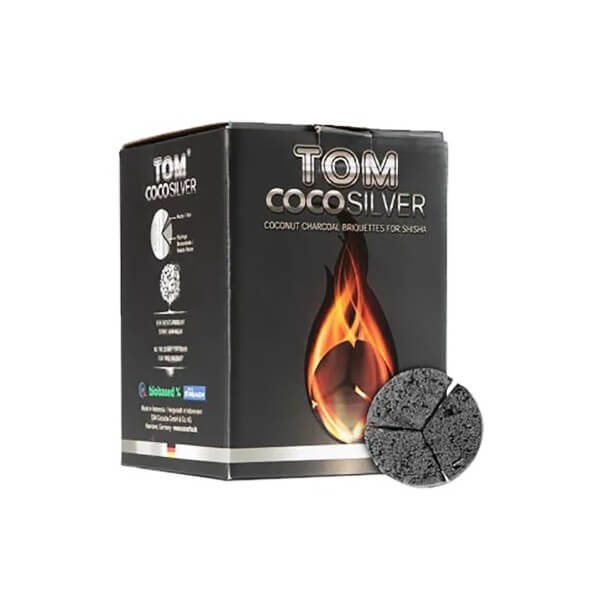Кокосовый уголь для кальяна Tom Cococha Silver (1 кг, 60 шт, сегмент) Кокосовый уголь для кальяна Tom Cococha Silver (1 кг, 60 шт, сегмент)