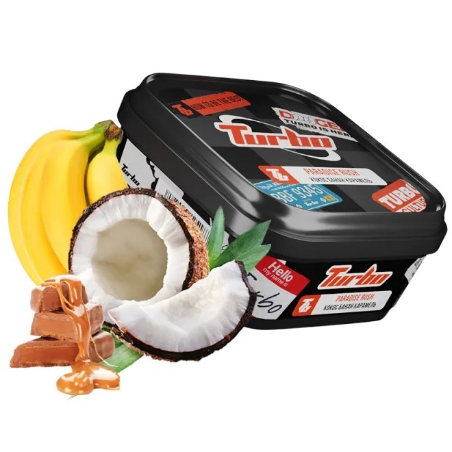 Табак Turbo Paradise Rush (Кокос, Банан, Карамель, 250 г) Табак Turbo Paradise Rush (Кокос, Банан, Карамель, 250 г)
