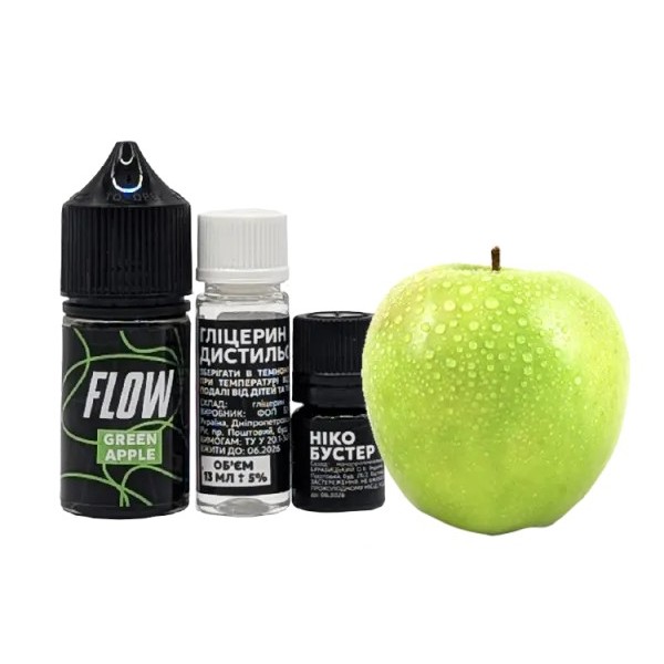 Набор для самозамеса Flow Green Apple (Зеленое яблоко, 50 мг, 30 мл) Набор для самозамеса Flow Green Apple (Зеленое яблоко, 50 мг, 30 мл)