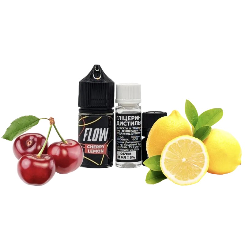 Набор для самозамеса Flow Cherry Lemon (Вишня, Лимон, 50 мг, 30 мл) Набор для самозамеса Flow Cherry Lemon (Вишня, Лимон, 50 мг, 30 мл)
