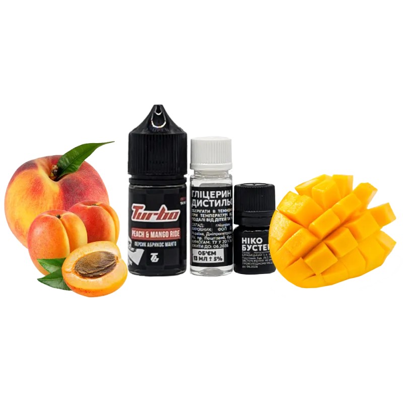 Набор для самозамеса Turbo Peach&Mango Ride (Персик, Абрикос, Манго, 50 мг, 30 мл) Набор для самозамеса Turbo Peach&Mango Ride (Персик, Абрикос, Манго, 50 мг, 30 мл)