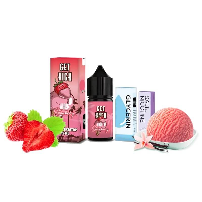 Набор для самозамеса Get High Airy Strawberry (Айри Стравберри, 30 мл) Набор для самозамеса Get High Airy Strawberry (Айри Стравберри, 30 мл)