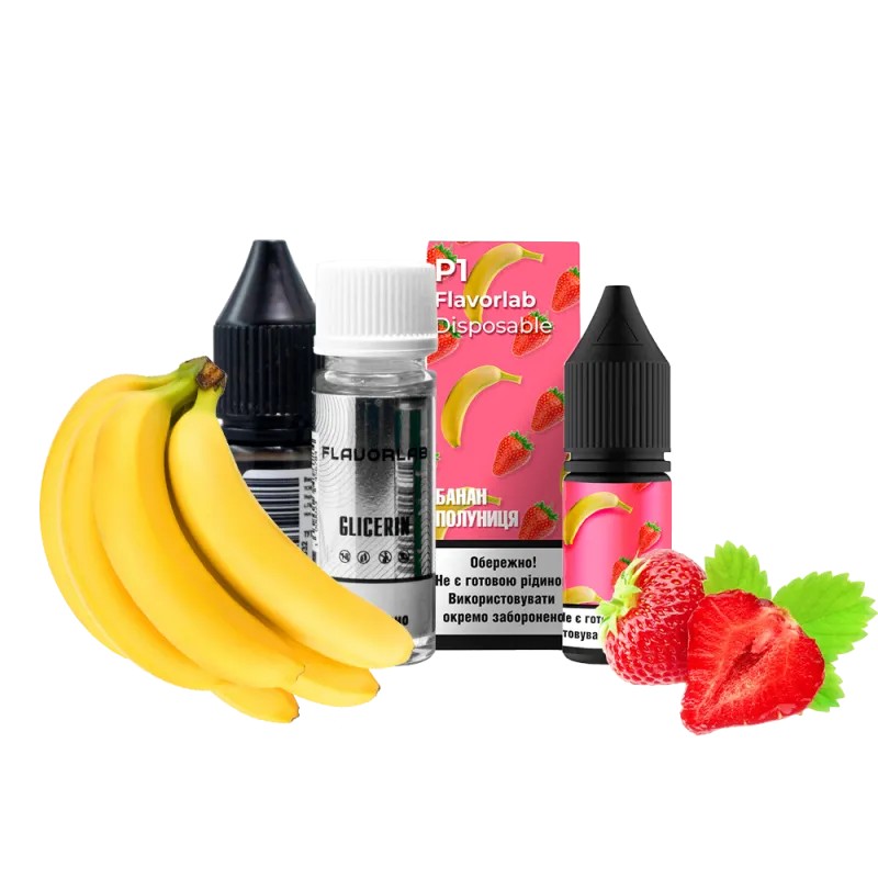 Набор для самозамеса Flavorlab Р1 (Банан, Клубника, 10 мл) Набор для самозамеса Flavorlab Р1 (Банан, Клубника, 10 мл)