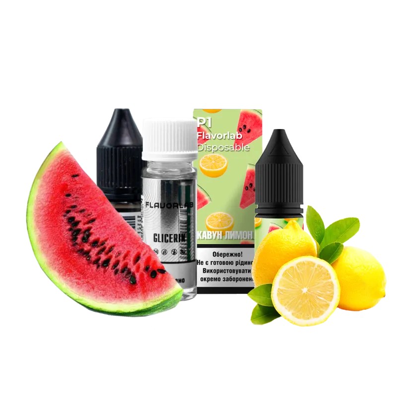 Набор для самозамеса Flavorlab Р1 (Арбуз, Лимон, 10 мл) Набор для самозамеса Flavorlab Р1 (Арбуз, Лимон, 10 мл)