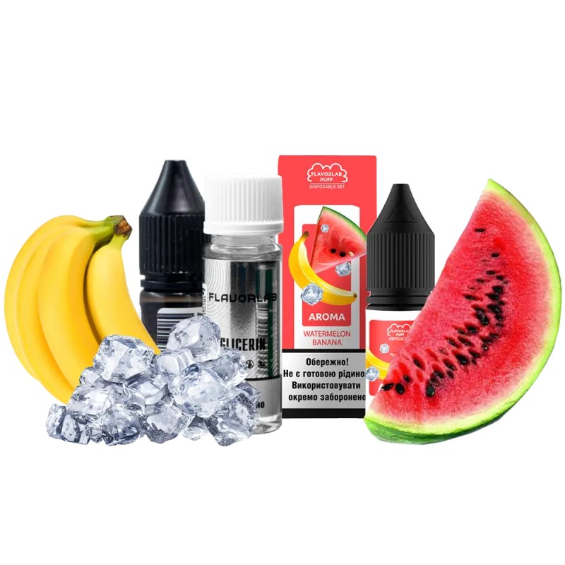 Набор для самозамеса Flavorlab Puff Watermelon banana (Арбуз, Банан, 10 мл) Набор для самозамеса Flavorlab Puff Watermelon banana (Арбуз, Банан, 10 мл)