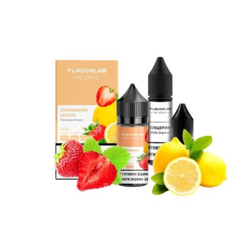 Набор для самозамеса Flavorlab PE 10000 Strawberry lemon (Клубника, лимон, 30 мл)