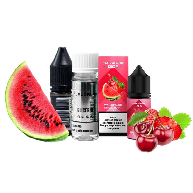 Набор для самозамеса Flavorlab Ripe Watermelon Strawberry Cherry (Арбуз, Клубника, Вишня, 30 мл) Набор для самозамеса Flavorlab Ripe Watermelon Strawberry Cherry (Арбуз, Клубника, Вишня, 30 мл)