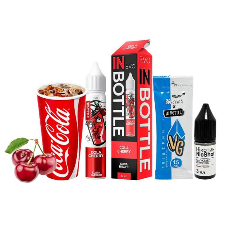 Набор для самозамеса In Bottle EVO Cola Cherry (Кола, Вишня, 50 мг, 30 мл) Набор для самозамеса In Bottle EVO Cola Cherry (Кола, Вишня, 50 мг, 30 мл)