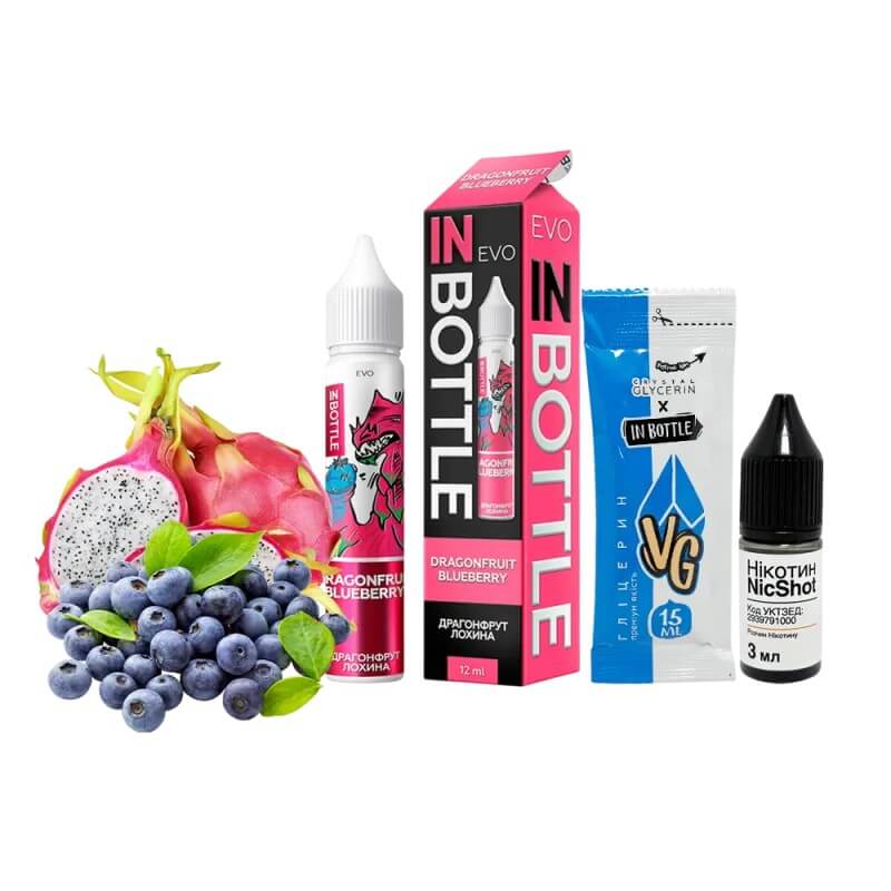 Набор для самозамеса In Bottle EVO Dragonfruit Blueberry (Драгонфрут, Черника, 50 мг, 30 мл) Набор для самозамеса In Bottle EVO Dragonfruit Blueberry (Драгонфрут, Черника, 50 мг, 30 мл)