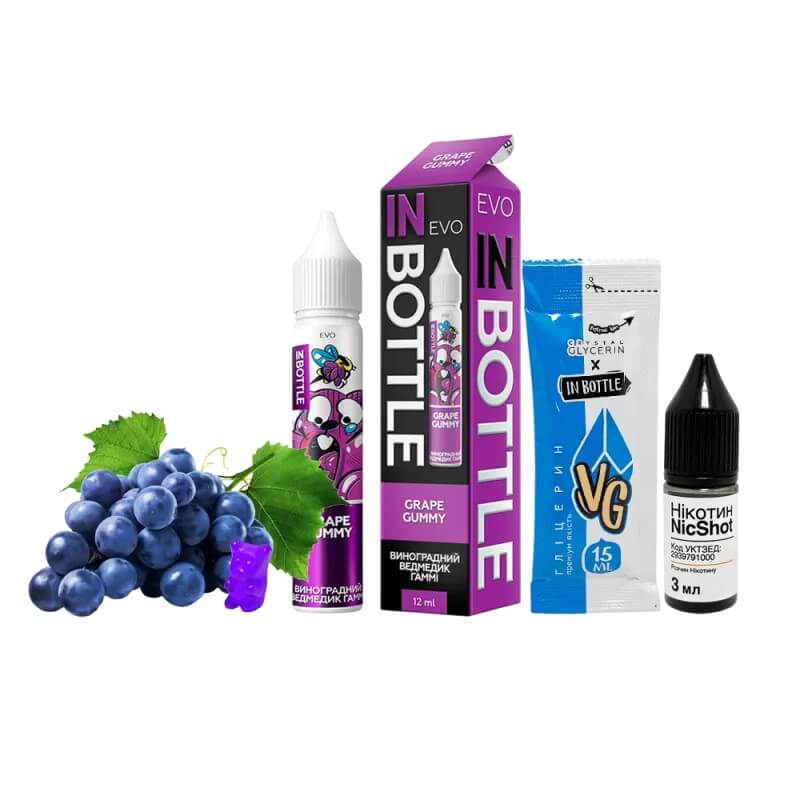 Набор для самозамеса In Bottle EVO Grape Gummy (Виноградные мармеладки, 50 мг, 30 мл) Набор для самозамеса In Bottle EVO Grape Gummy (Виноградные мармеладки, 50 мг, 30 мл)