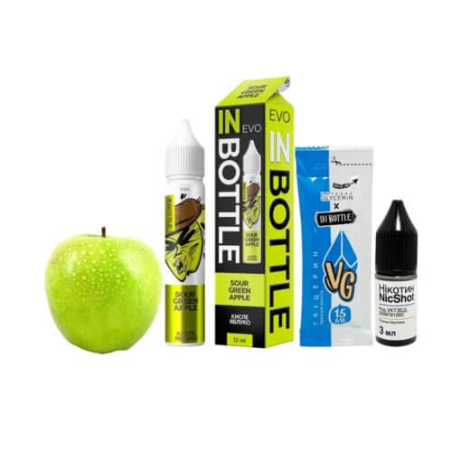 Набор для самозамеса In Bottle EVO Sour Green Apple (Кислое зеленое яблоко, 50 мг, 30 мл)