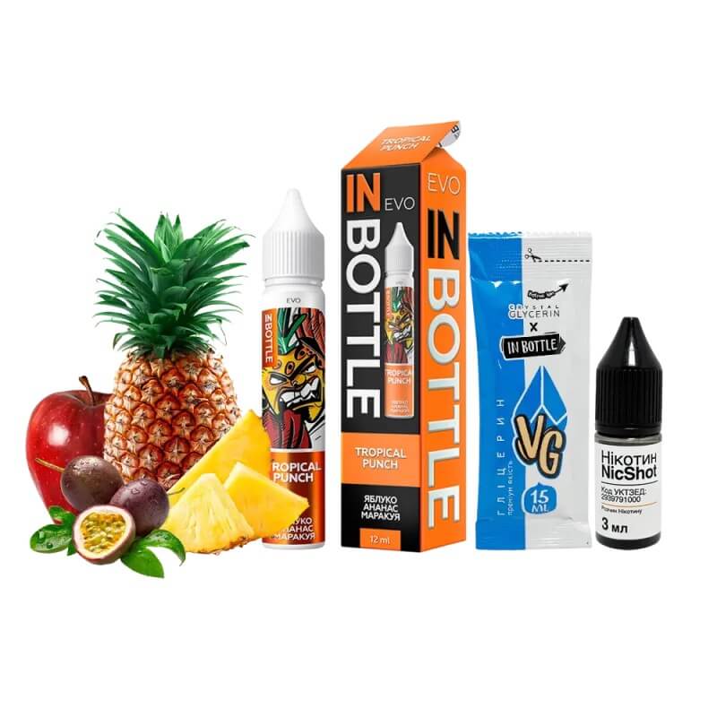 Набор для самозамеса In Bottle EVO Tropical Punch (Тропический пунш, 50 мг, 30 мл) Набор для самозамеса In Bottle EVO Tropical Punch (Тропический пунш, 50 мг, 30 мл)
